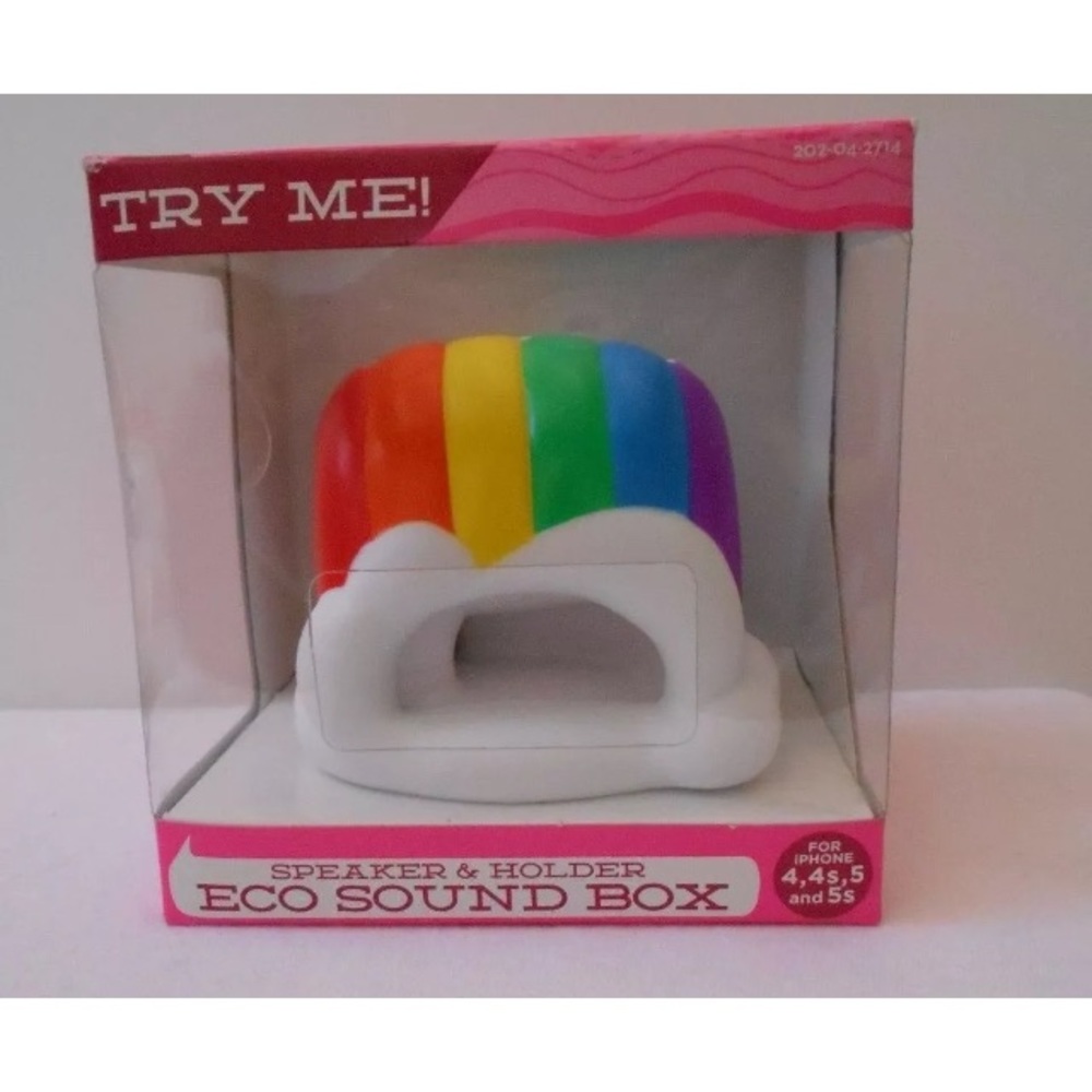 IPHONE 4 4S  5 5S SOUND BOX-SPEAKER HOLDER-RAINBOW